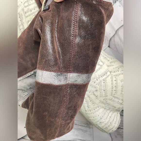 Botkier Satchel Handbag Suede & Metallic - Picture 5 of 12